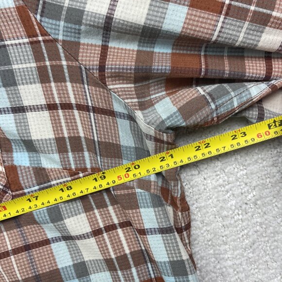 Marmot Womens XL Rust Orange Plaid Button Up Shirt Long Sleeve Fitted Outdoors - Picture 5 of 11